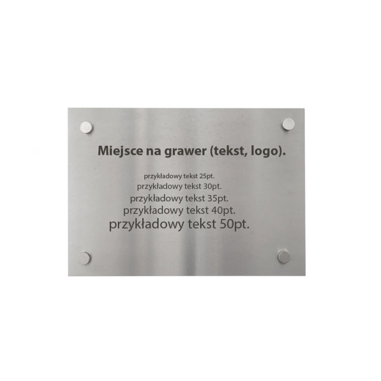 Stahlplatte mit individueller Gravur - Abmessungen 297x210x2mm - TAB105