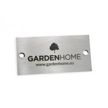 STAHLPLATTE mit LOGO IHRES UNTERNEHMENS - Abmessungen 80x40x1mm