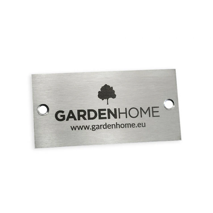 STAHLPLATTE mit LOGO IHRES UNTERNEHMENS - Abmessungen 80x40x1mm