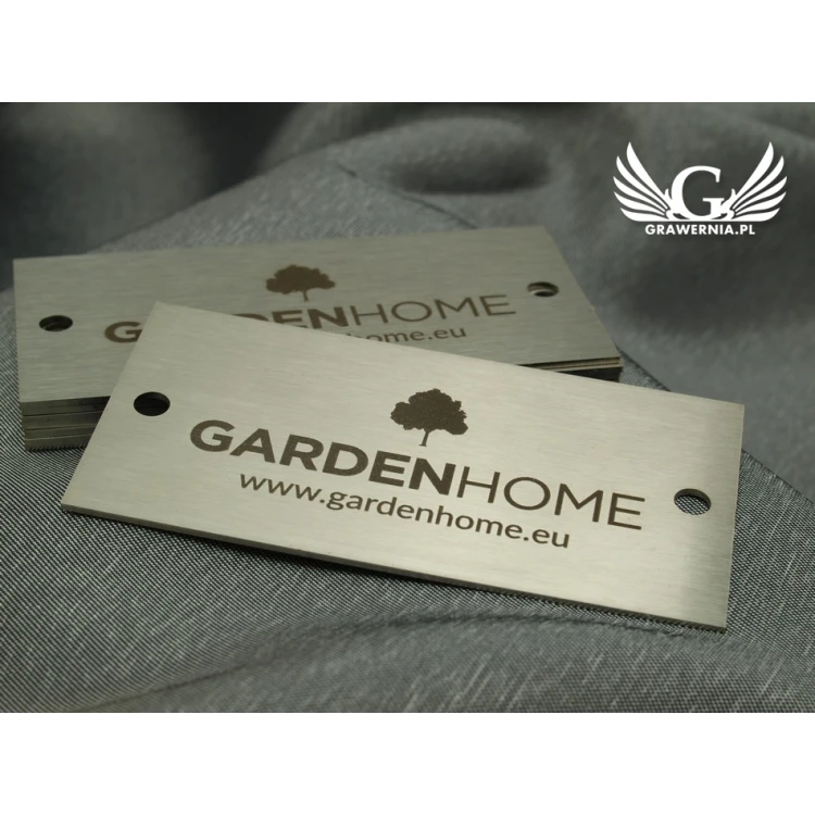 STAHLPLATTE mit LOGO IHRES UNTERNEHMENS - Abmessungen 80x40x1mm