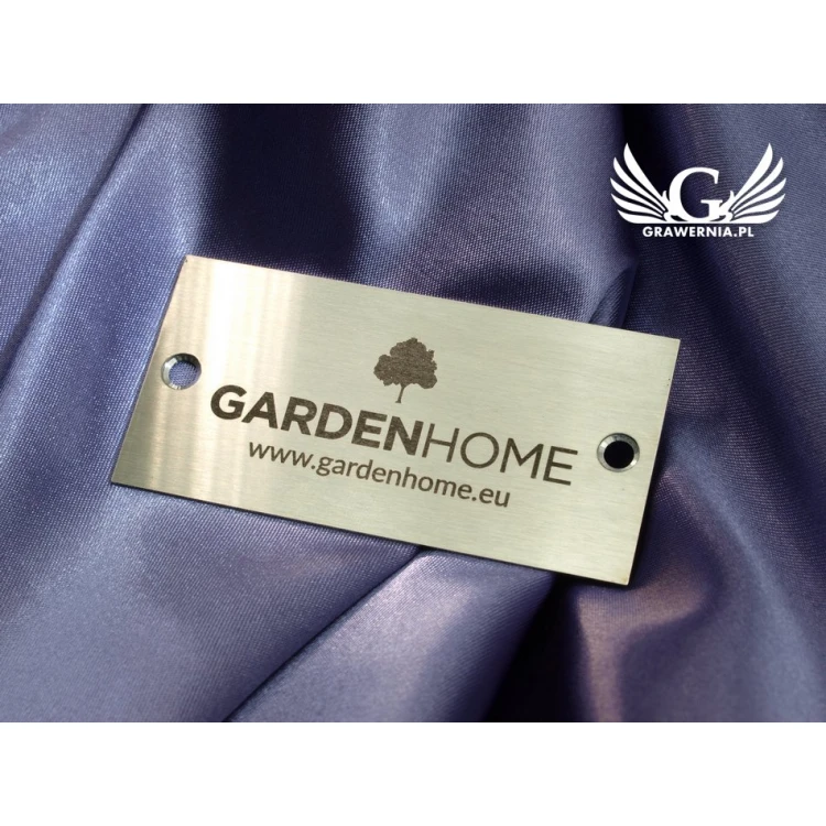STAHLPLATTE mit LOGO IHRES UNTERNEHMENS - Abmessungen 80x40x1mm