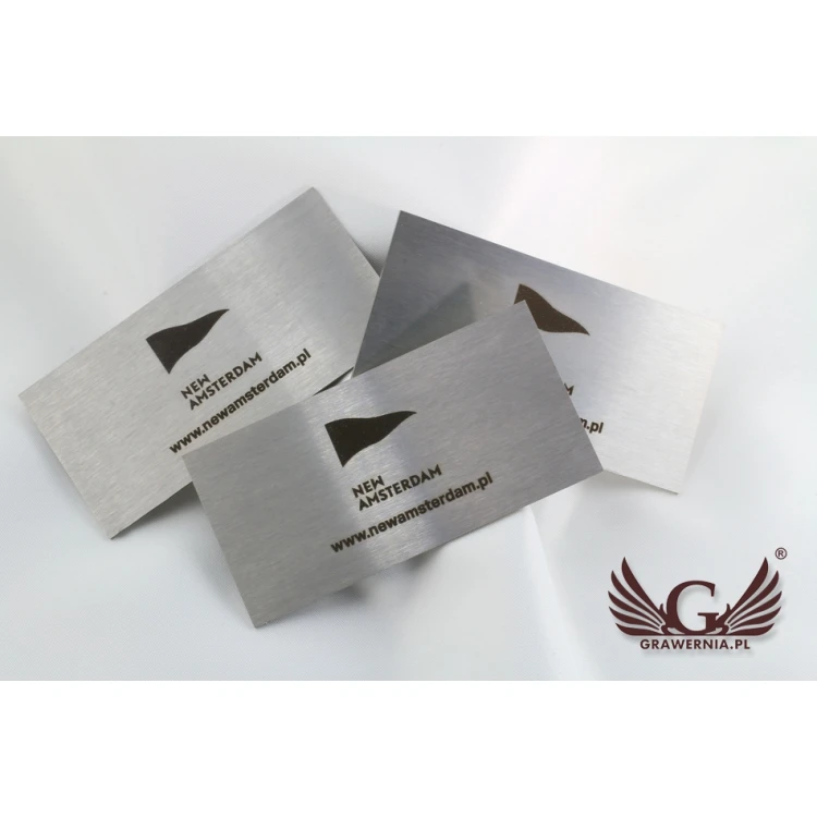 STAHLPLATTE mit LOGO IHRES UNTERNEHMENS - Abmessungen 80x40x1mm