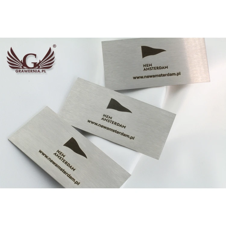 STAHLPLATTE mit LOGO IHRES UNTERNEHMENS - Abmessungen 80x40x1mm