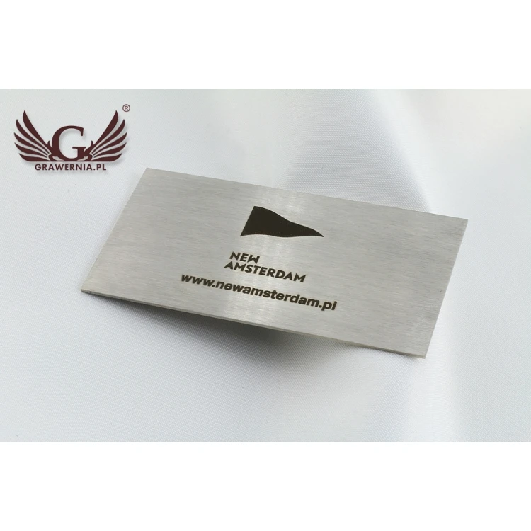 STAHLPLATTE mit LOGO IHRES UNTERNEHMENS - Abmessungen 80x40x1mm