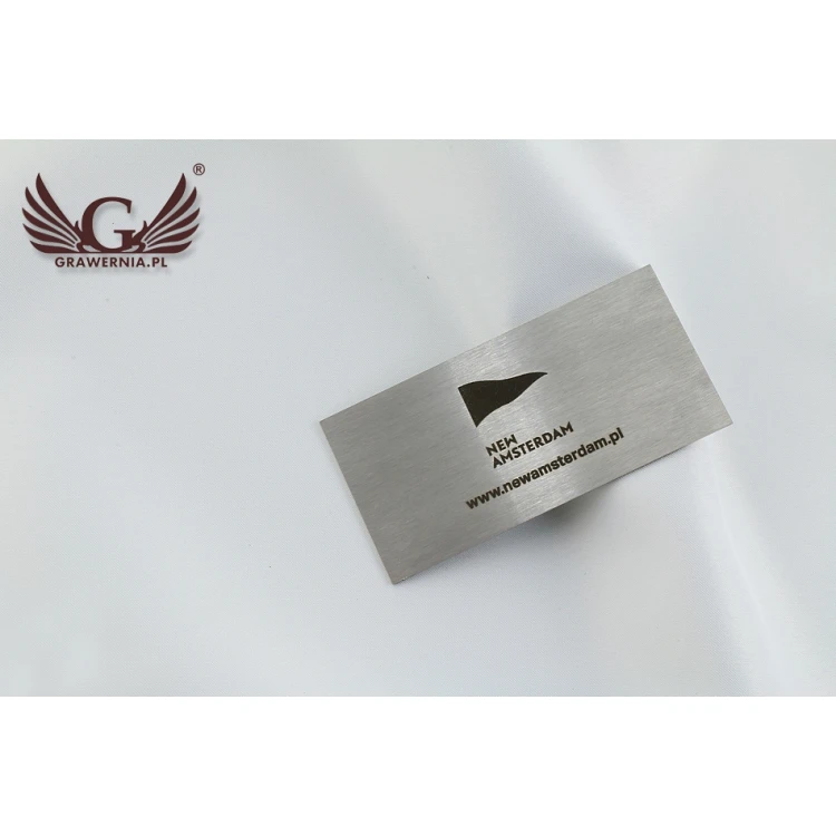 STAHLPLATTE mit LOGO IHRES UNTERNEHMENS - Abmessungen 80x40x1mm