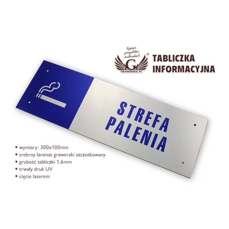 Schild - Raucherbereich - Größe 300x100mm - farbiger UV-Druck