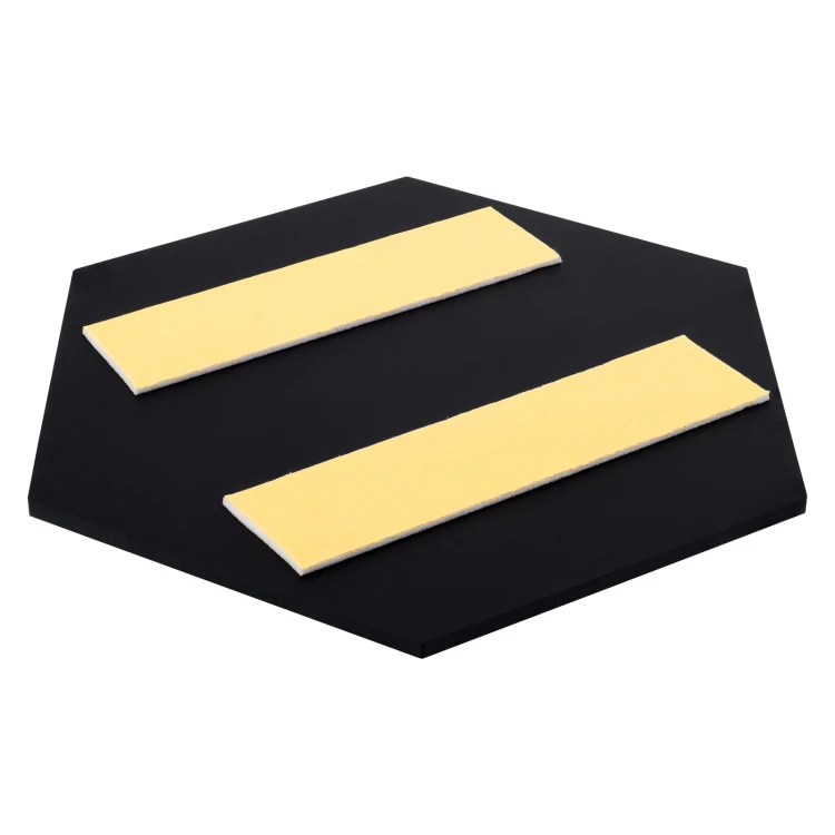 Sechseckige Braille-Tafel - mattschwarzes Acryl - Größe 120x103mm - TAB594