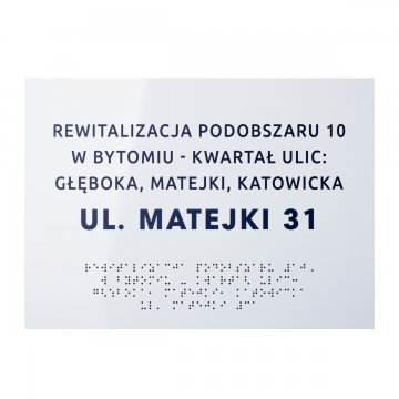Platte aus weißem Dibond mit Braille-Schrift - Abm. 297x210mm (A4) - TAB474