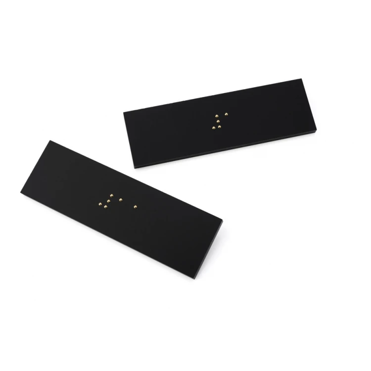 Plakette mit beliebiger Nummerierung in Braille-Schrift - mattes schwarzes Acryl - Größe 50x25mm - DARK - TAB399