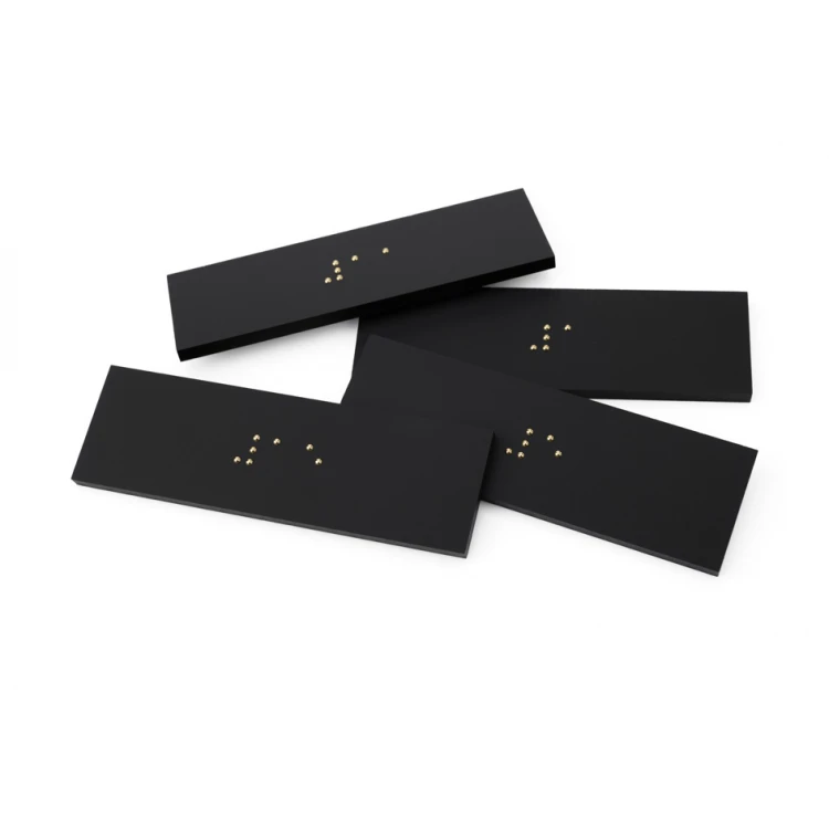 Plakette mit beliebiger Nummerierung in Braille-Schrift - mattes schwarzes Acryl - Größe 50x25mm - DARK - TAB399