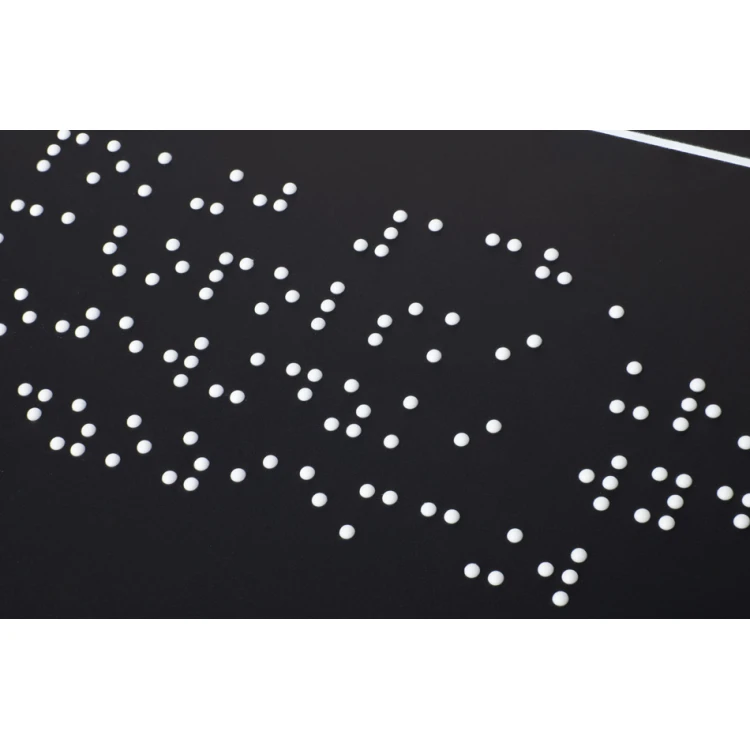 Tafel mit Brailleschrift - mattes schwarzes Acryl - Größe 160x180mm - DARK - TAB389