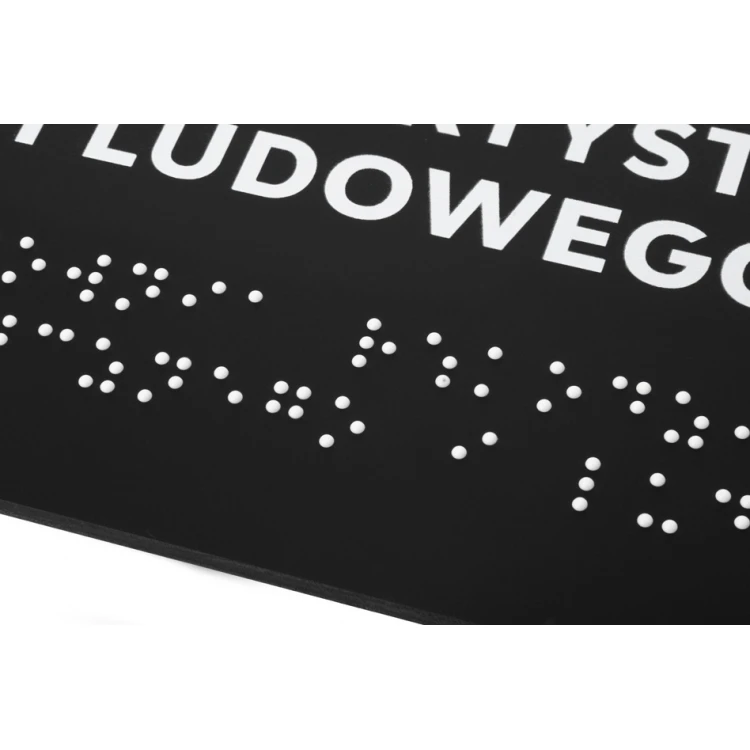 Tafel mit Braille-Schrift - mattes schwarzes Acryl - Abm. 250x100mm - DARK - TAB424
