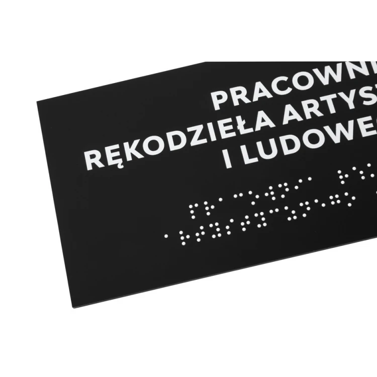 Tafel mit Braille-Schrift - mattes schwarzes Acryl - Abm. 250x100mm - DARK - TAB424