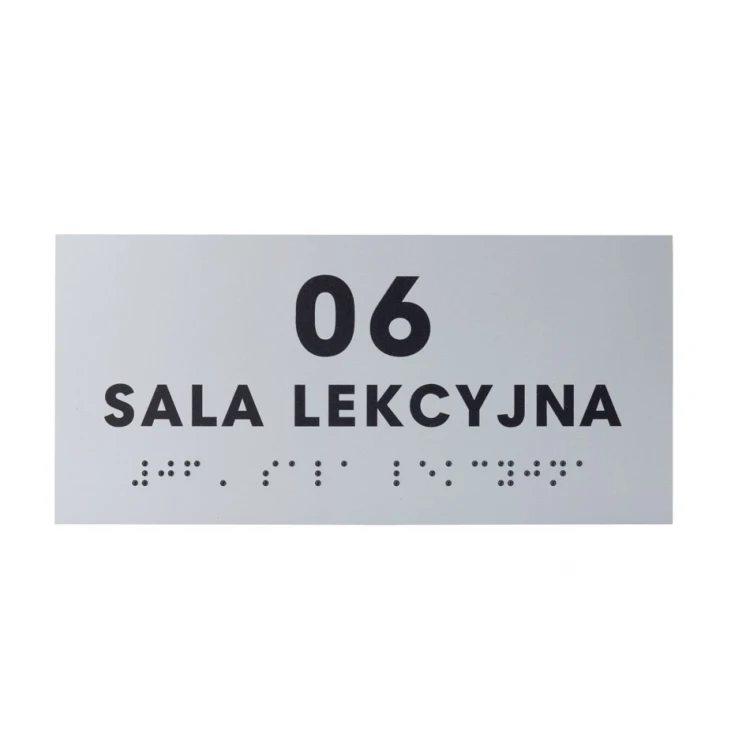 Braille-Schrifttafel - silberner Gravierlaminat 3mm - Abm. 160x75mm - TAB434