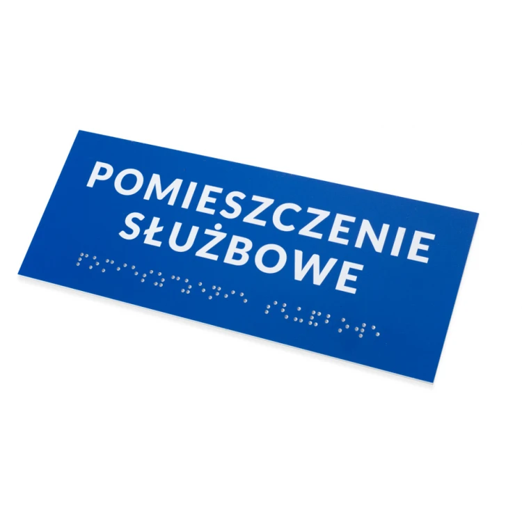 Tafel mit Braille-Schrift - Abm. 200x80mm - Hartes PVC - DECO BLUE - TAB451