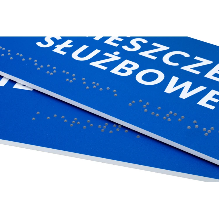Tafel mit Braille-Schrift - Abm. 200x80mm - Hartes PVC - DECO BLUE - TAB452
