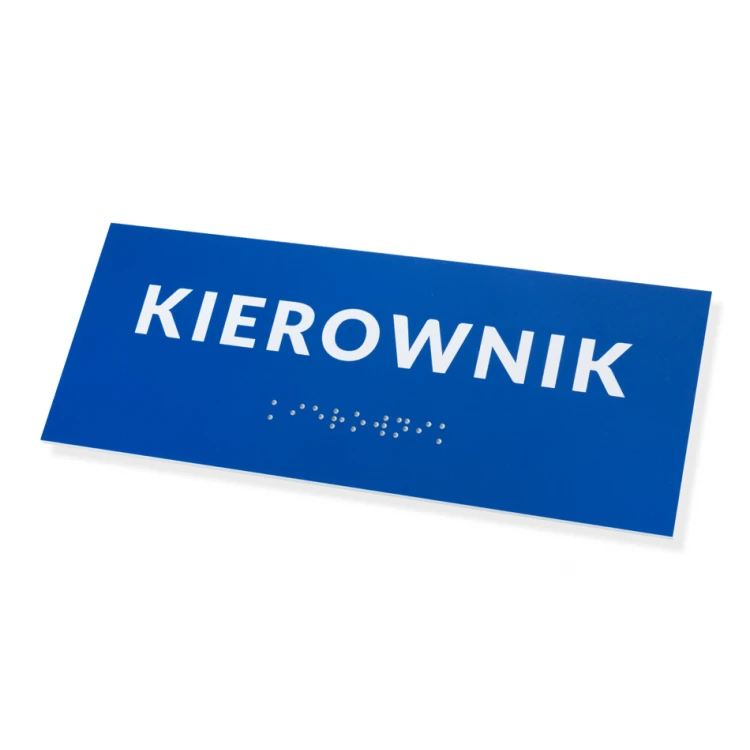 Tafel mit Braille-Schrift - Abm. 200x80mm - Hartes PVC - DECO BLUE - TAB452