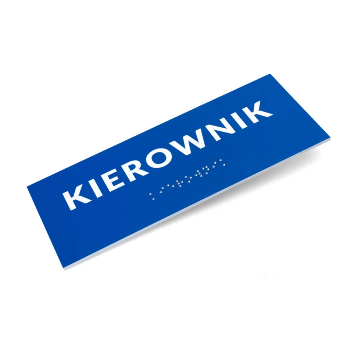 Tafel mit Braille-Schrift - Abm. 200x80mm - Hartes PVC - DECO BLUE - TAB452
