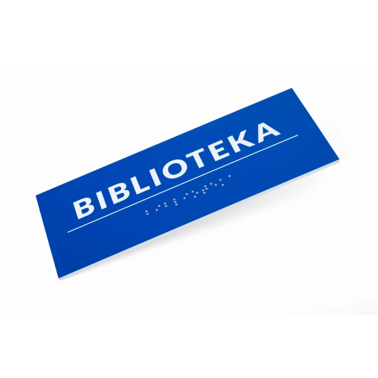 Tafel mit Braille-Schrift - Abm. 200x80mm - Hartes PVC - DECO BLUE - TAB459
