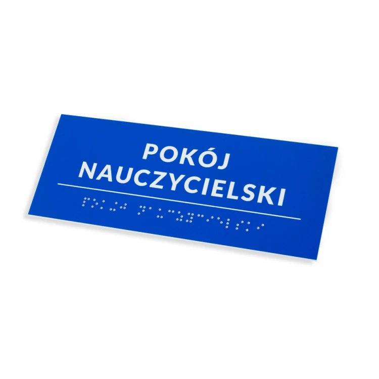 Tafel mit Braille-Schrift - Abm. 200x80mm - Hartes PVC - DECO BLUE - TAB459