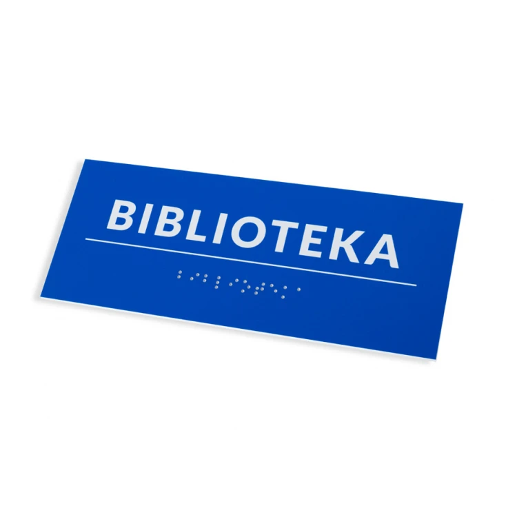 Tafel mit Braille-Schrift - Abm. 200x80mm - Hartes PVC - DECO BLUE - TAB459