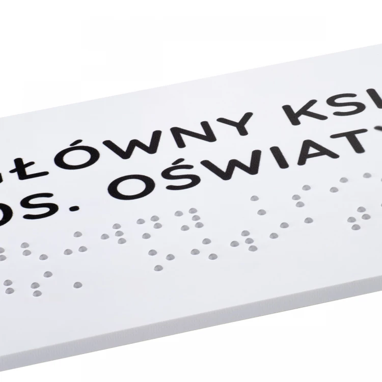 Tafel mit Braille-Schrift - Größe 260x80mm - Hartes PVC - SUNNY - TAB510