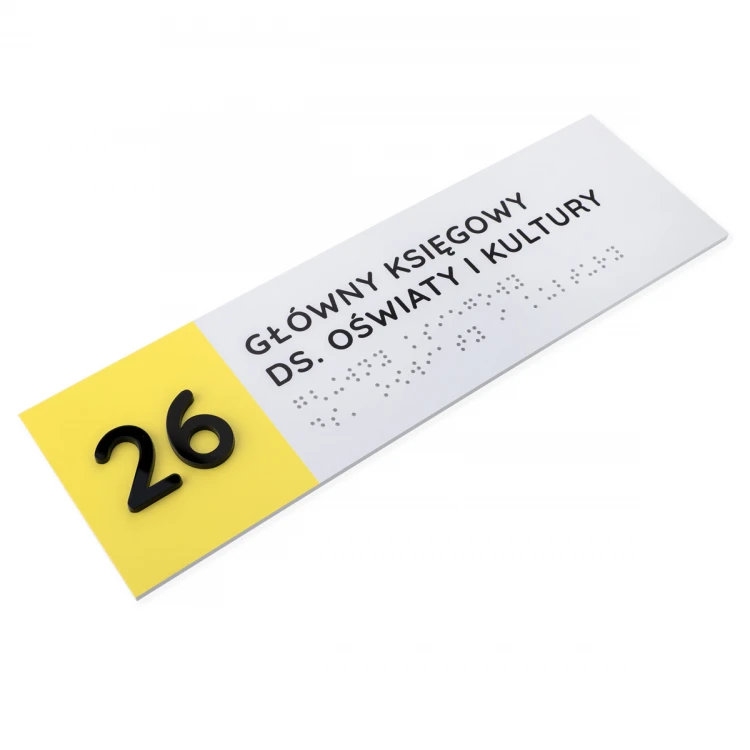 Tafel mit Braille-Schrift - Größe 260x80mm - Hartes PVC - SUNNY - TAB510