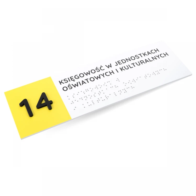 Tafel mit Braille-Schrift - Abm. 260x80mm - Hartes PVC - SUNNY - TAB511