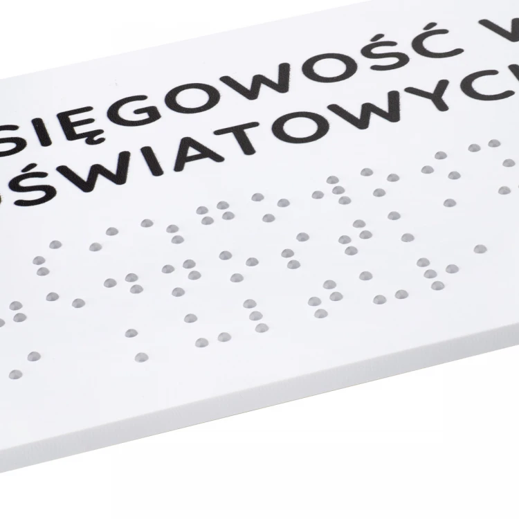 Tafel mit Braille-Schrift - Abm. 260x80mm - Hartes PVC - SUNNY - TAB511
