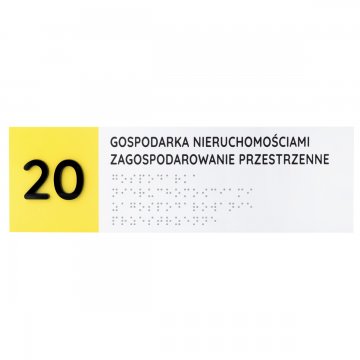 Tafel mit Braille-Schrift - Abm. 260x80mm - Hartes PVC - SUNNY - TAB512