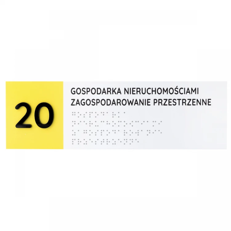 Tafel mit Braille-Schrift - Abm. 260x80mm - Hartes PVC - SUNNY - TAB512