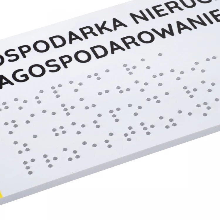 Tafel mit Braille-Schrift - Abm. 260x80mm - Hartes PVC - SUNNY - TAB512