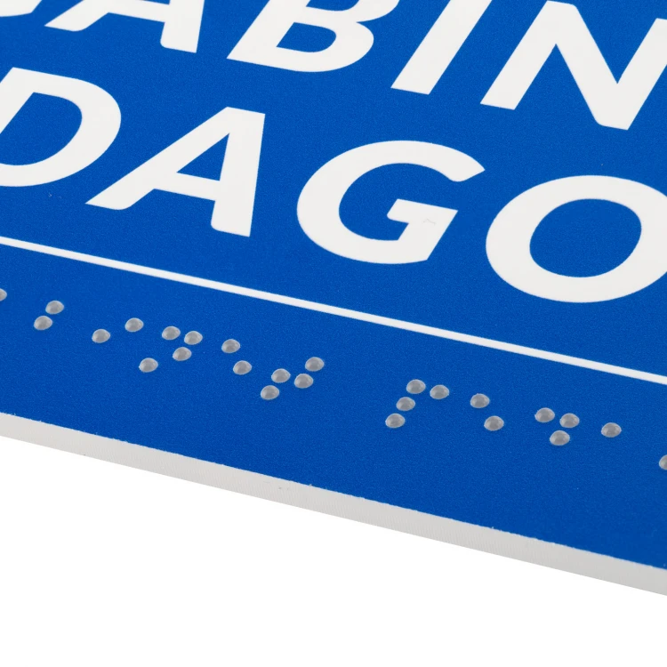 Tafel mit Braille-Schrift - Größe 250x100mm - Hartes PVC - DECO BLUE - TAB525