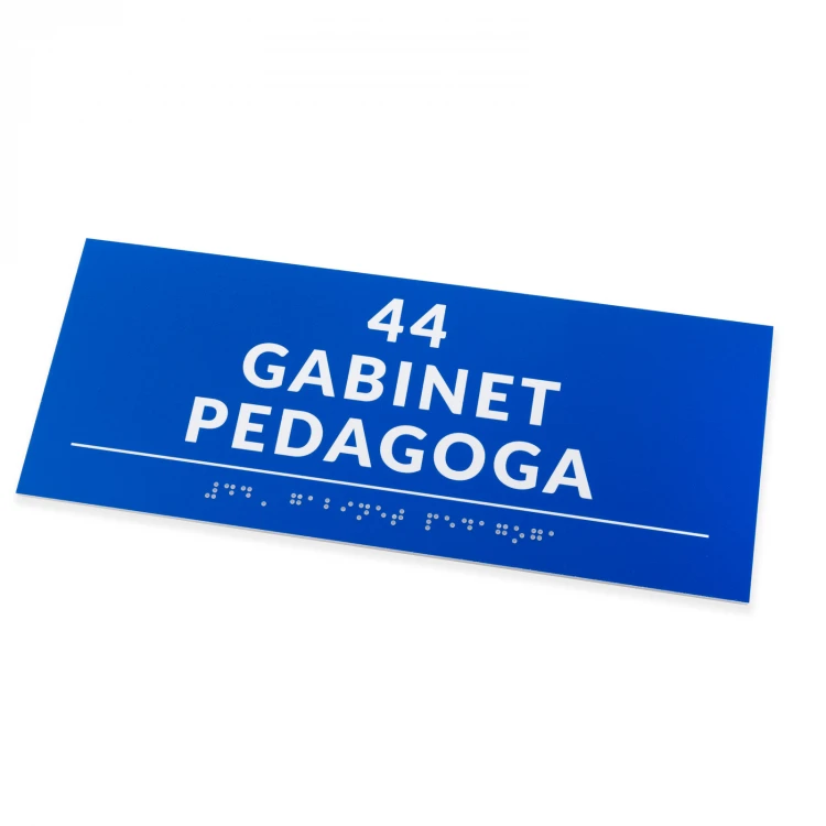 Tafel mit Braille-Schrift - Größe 250x100mm - Hartes PVC - DECO BLUE - TAB525
