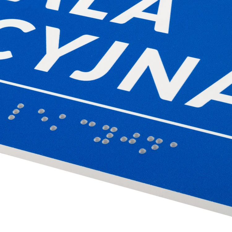 Tafel mit Braille-Schrift - Größe 250x100mm - Hartes PVC - DECO BLUE - TAB526
