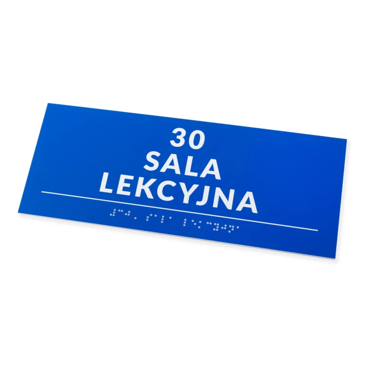 Tafel mit Braille-Schrift - Größe 250x100mm - Hartes PVC - DECO BLUE - TAB526