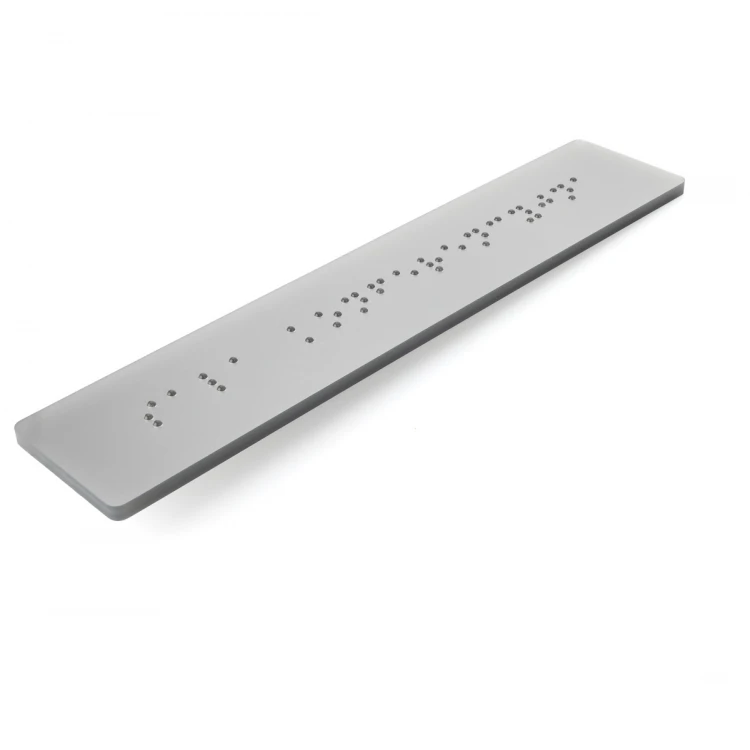 Braille-Schrifttafel - Silbernes Acryl - Größe 150x22mm - TAB488