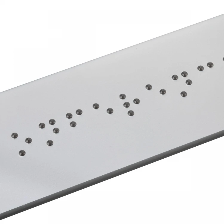Braille-Schrifttafel - Silbernes Acryl - Größe 150x22mm - TAB488