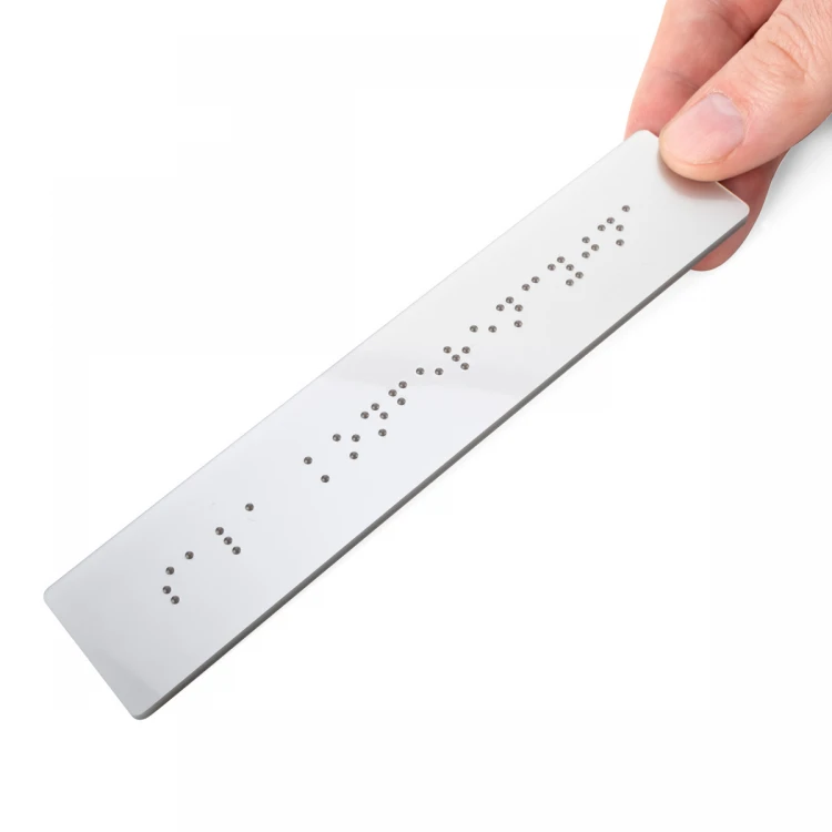 Braille-Schrifttafel - Silbernes Acryl - Größe 150x22mm - TAB488