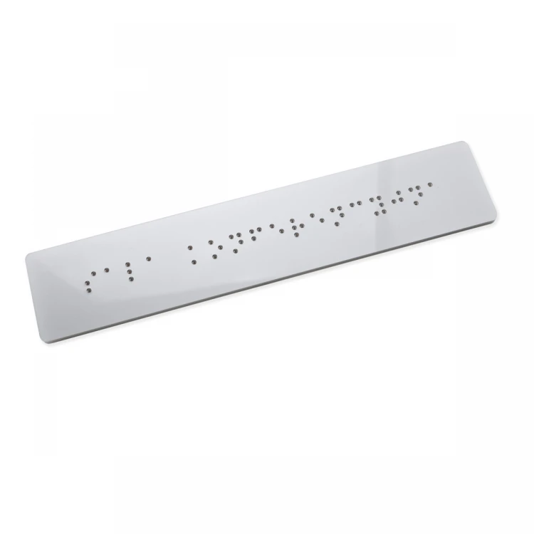 Braille-Schrifttafel - Silbernes Acryl - Größe 150x22mm - TAB488