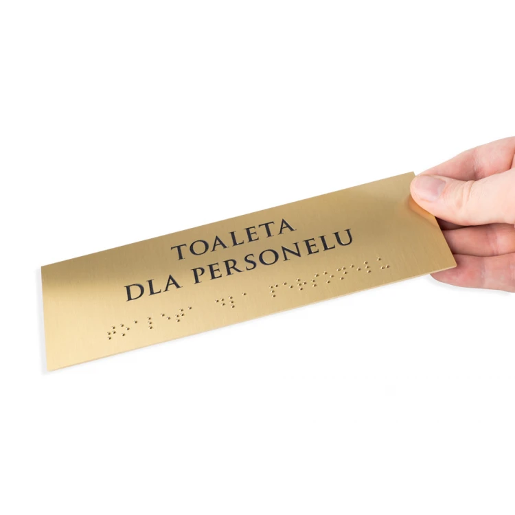 Brailleschrift-Plakette - Messing 1,6mm - Abm. 200x60mm - TAB454
