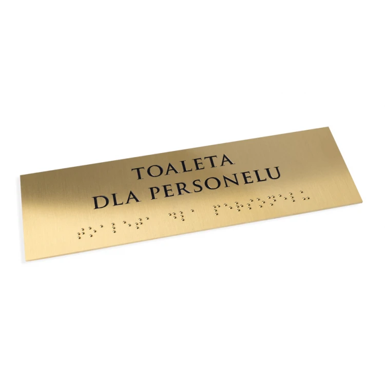 Brailleschrift-Plakette - Messing 1,6mm - Abm. 200x60mm - TAB454