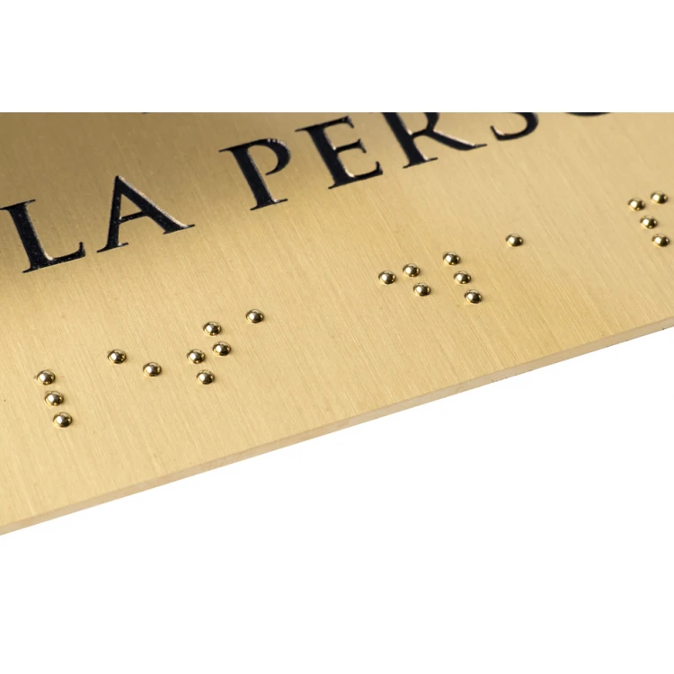 Brailleschrift-Plakette - Messing 1,6mm - Abm. 200x60mm - TAB454