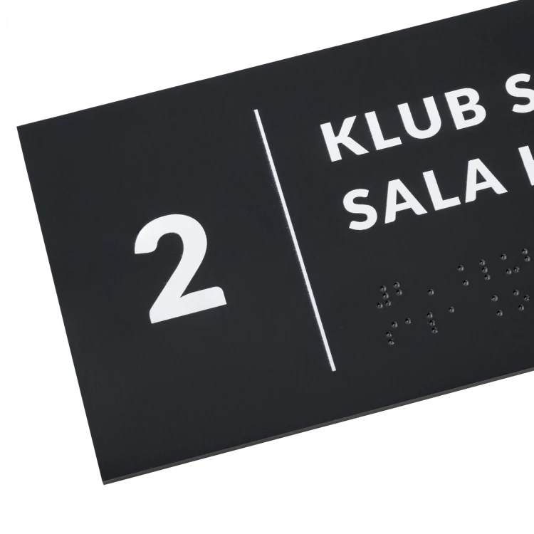 Tafel mit beliebigem Text und Braille-Schrift - Abm. 295x105mm - Hartes PVC - TAB530