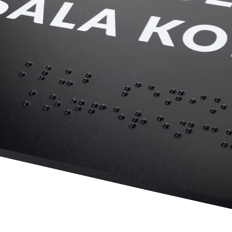 Tafel mit beliebigem Text und Braille-Schrift - Abm. 295x105mm - Hartes PVC - TAB530