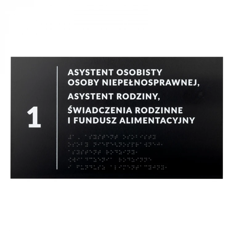 Plakette mit beliebigem Text und Braille-Schrift - Abm. 295x170mm - Hartes PVC - TAB529