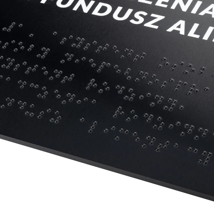 Plakette mit beliebigem Text und Braille-Schrift - Abm. 295x170mm - Hartes PVC - TAB529