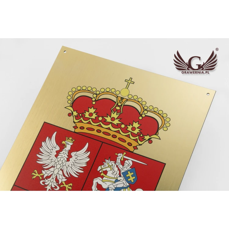 Tafel mit Stadtwappen - Abm. 297x210mm (A4) - Gravierlaminat - UV-Druck - TAB053