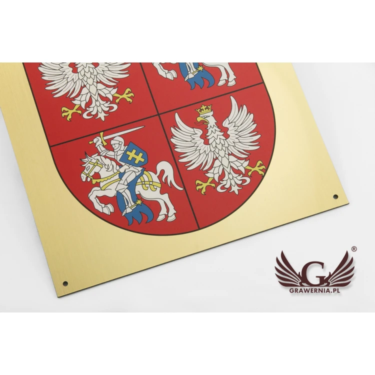 Tafel mit Stadtwappen - Abm. 297x210mm (A4) - Gravierlaminat - UV-Druck - TAB053