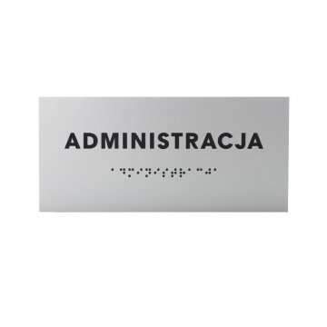Verwaltung - Schild aus silbernem Laminat mit Brailleschrift - Größe 160x75mm - TAB276